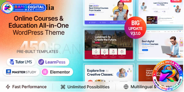 Acadia Theme – Education WordPress Theme For University & Online Course Free Download v3.2.1