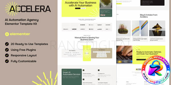 Accelera – AI Automation Agency Elementor Template Kit Free Download v1.0