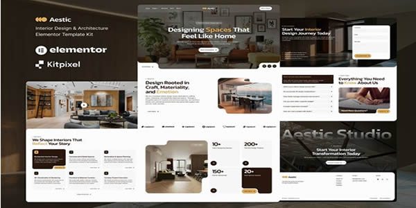 Aestic – Interior Design & Architecture Elementor Template Kit Free Download v1.0