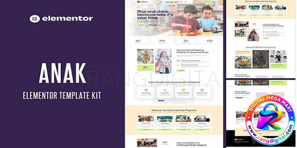 Anak – Kindergarten Elementor Pro Template Kit Free