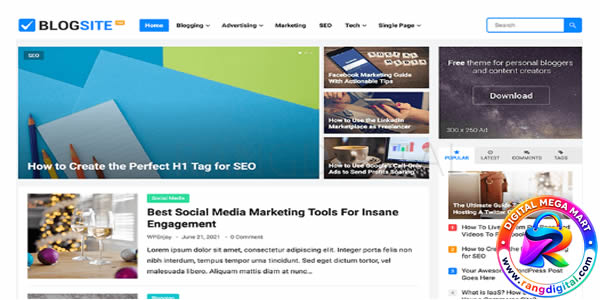 BlogSite Pro WordPress Theme Free Download v1.1.1