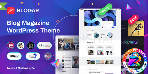 Blogar WordPress Theme Free Download v1.3.4