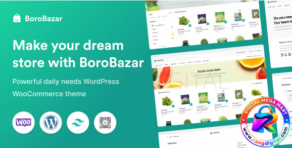 BoroBazar – Grocery Store WooCommerce WordPress theme Free Download v2.0.8