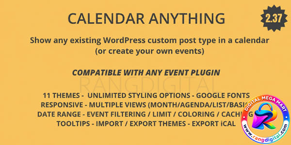 Calendar Anything Show any existing WordPress custom post type in a calendar