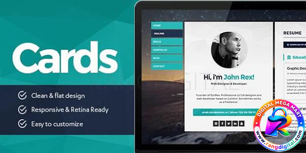 Cards – Resume & Portfolio WordPress Theme Free Download v1.6