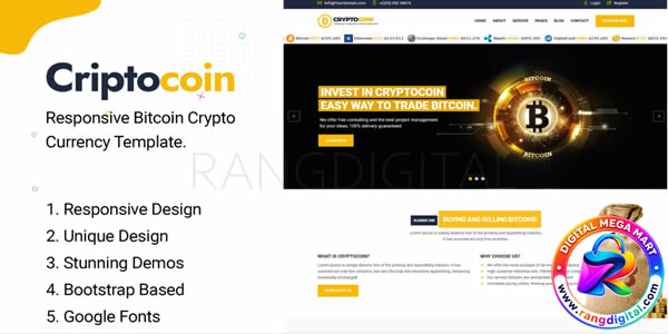 CryptoCoin – Bitcoin Crypto Currency Wallet and Mining Template Free Download 1.0.1