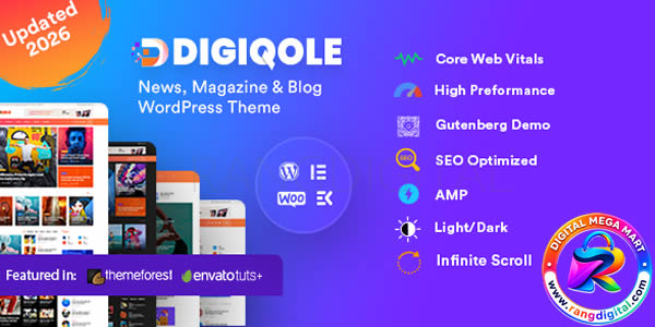 Digiqole WordPress Theme Free Download v2.2.8
