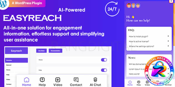 EasyReach – OpenAI Powered AI Chatbot, engage, convert and customer support solution Free Download