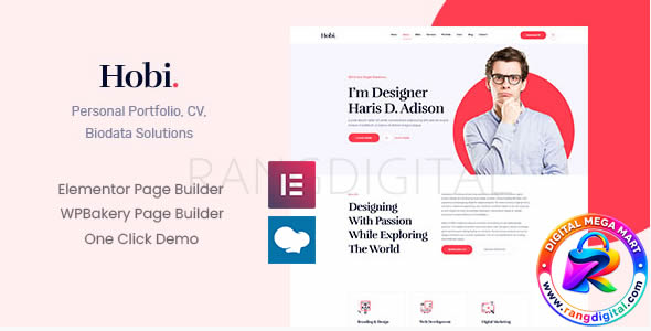 Hobi Theme – Personal Portfolio WordPress Theme Free Download v2.0.2