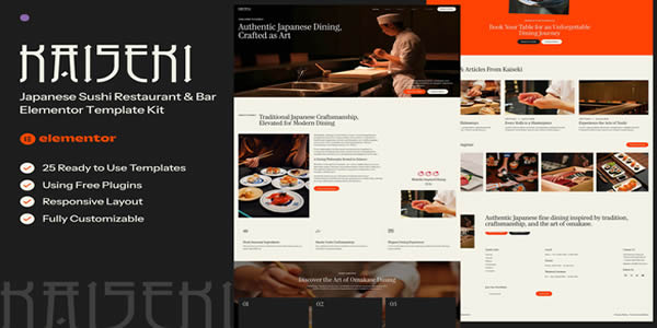 Kaiseki – Japanese Sushi Restaurant & Bar Elementor