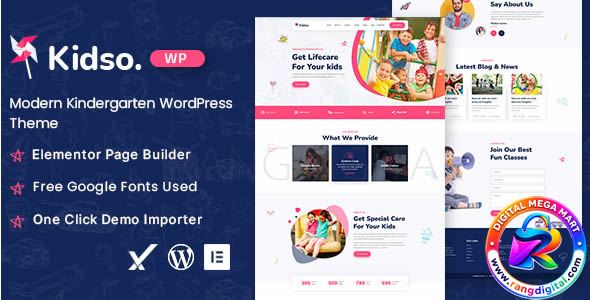 Kidso – Modern Kindergarten WordPress Theme Free Download v1.1.0