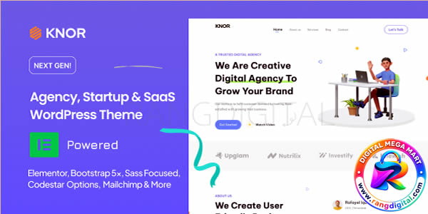 Knor – Digital Agency WordPress Theme Free Download v1.0.0