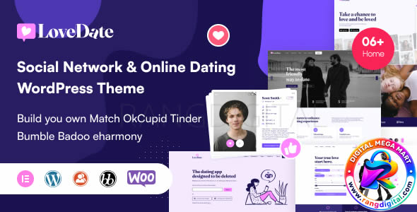 LoveDate Theme – Social Dating Network WordPress Theme Free Download v3.6.5