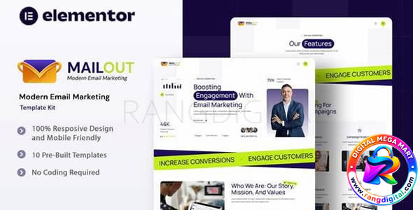 Mailout – Moden Email Marketing Elementor Template