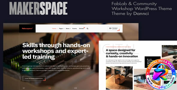 Makerspace – FabLab & Community Workshop WordPress Free Download v1.0.0