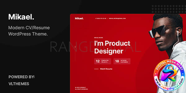 Mikael – Modern & Creative CV Resume WordPress Theme Free Download v1.0.7
