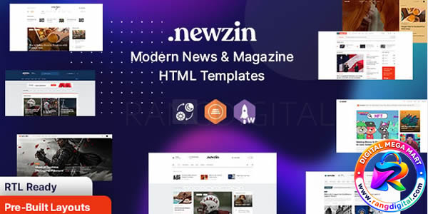 Newzin – Magazine & Newspaper HTML Template Free