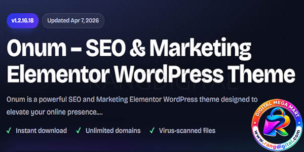 Onum Theme Free Download v1.2.16.18