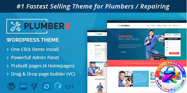 Plumber Theme – Construction and Repairing WordPress Theme Free Download v10.4