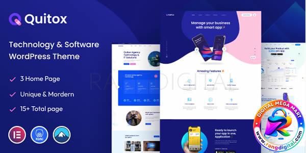 Quitox Theme – Software & IT Solutions WordPress Theme Free Download v1.0.5