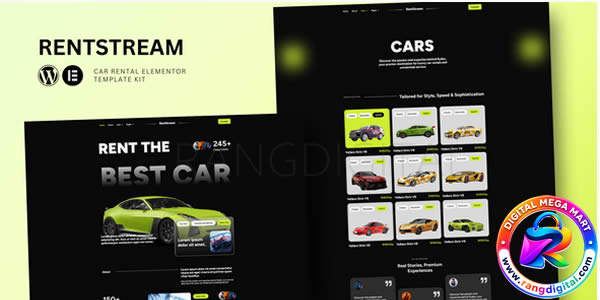 RentStream – Car Rental Elementor Template Kit Free Download v1.0