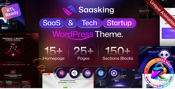 Saasking – SaaS & Tech Startup WordPress Theme Free Download v1.0.1 Saasking – SaaS & Tech Startup WordPress Theme Free Download v1.0.1