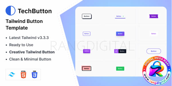 TechButton – Tailwind CSS 3 Button HTML Template