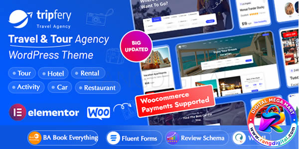 Tripfery – Travel & Tour Booking WordPress Theme Free Download v1.4.0