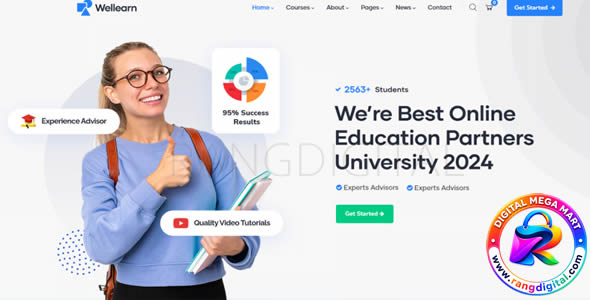 Wellearn Theme – Online Education Learning WordPress Theme Free Download v1.1.2
