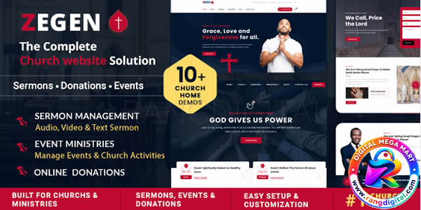 Zegen – Church WordPress Theme Free Download