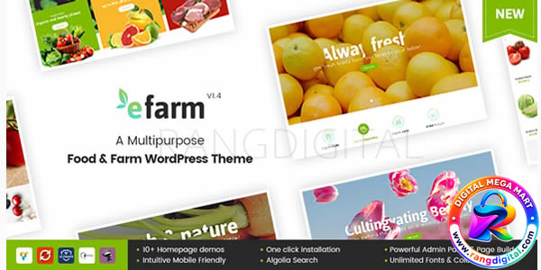 eFarm Theme – A Multipurpose Food & Farm WordPress Theme Free Download v2.1.4