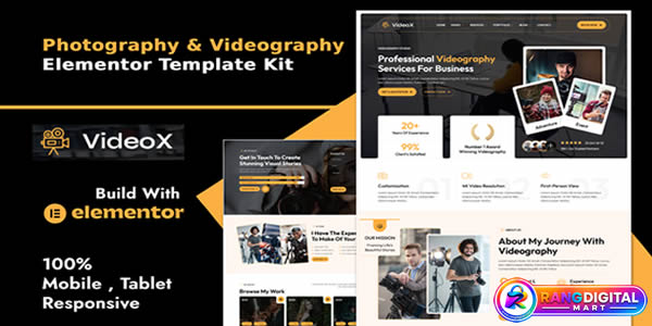 Videox – Photography & Videography Services Elementor Template Kit Free Download v1.0